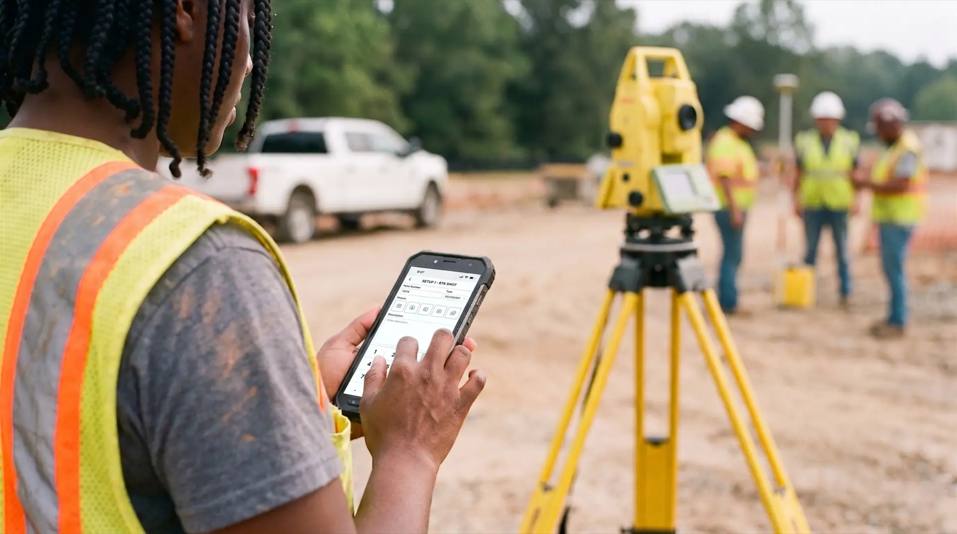 Surveyor capturing on site with ZiaMap